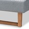 Baxton Studio Allegra Grey Upholstered and Walnut Wood King Size Platform Bed 164-9415-9421 - alternate 4